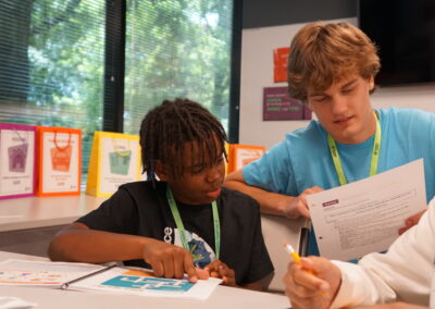 Intern guiding students at Summer Camp 2023 At Wealthy Habits.